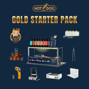 Hot Dog Zone Gold Hire - Large Glass Cover (100 cm) with LED light